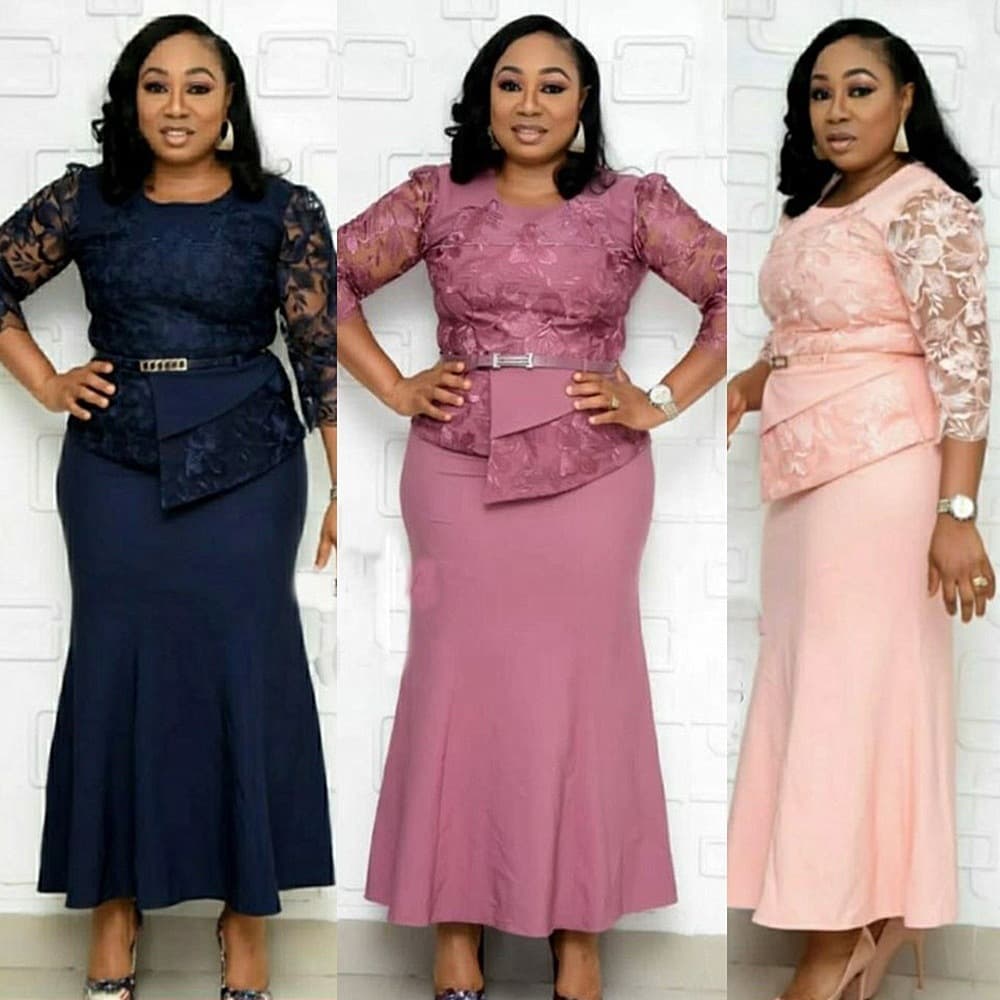 Women's New Lace Splice Dress Long Plus size Dresses