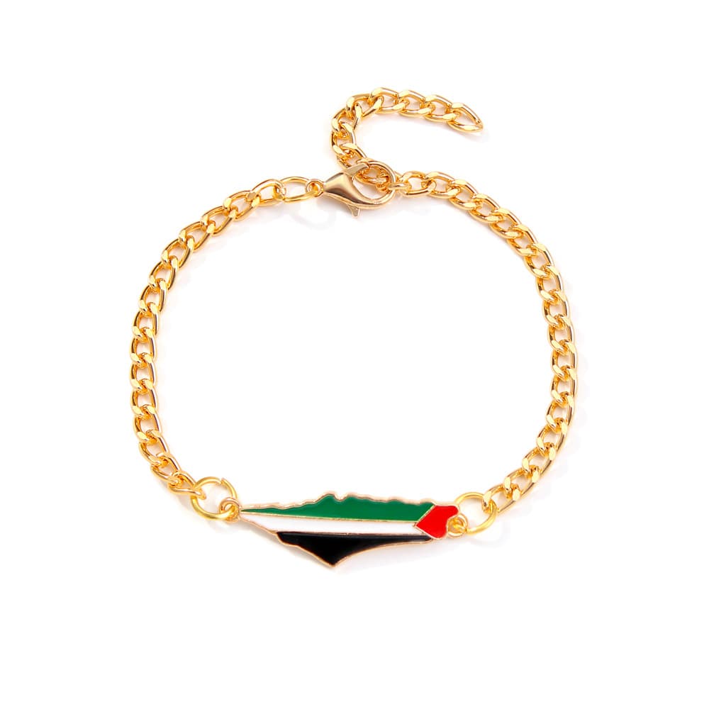 Palestinian flag bracelet metal jewelry men and women all match gold Palestine hand jewelry spot