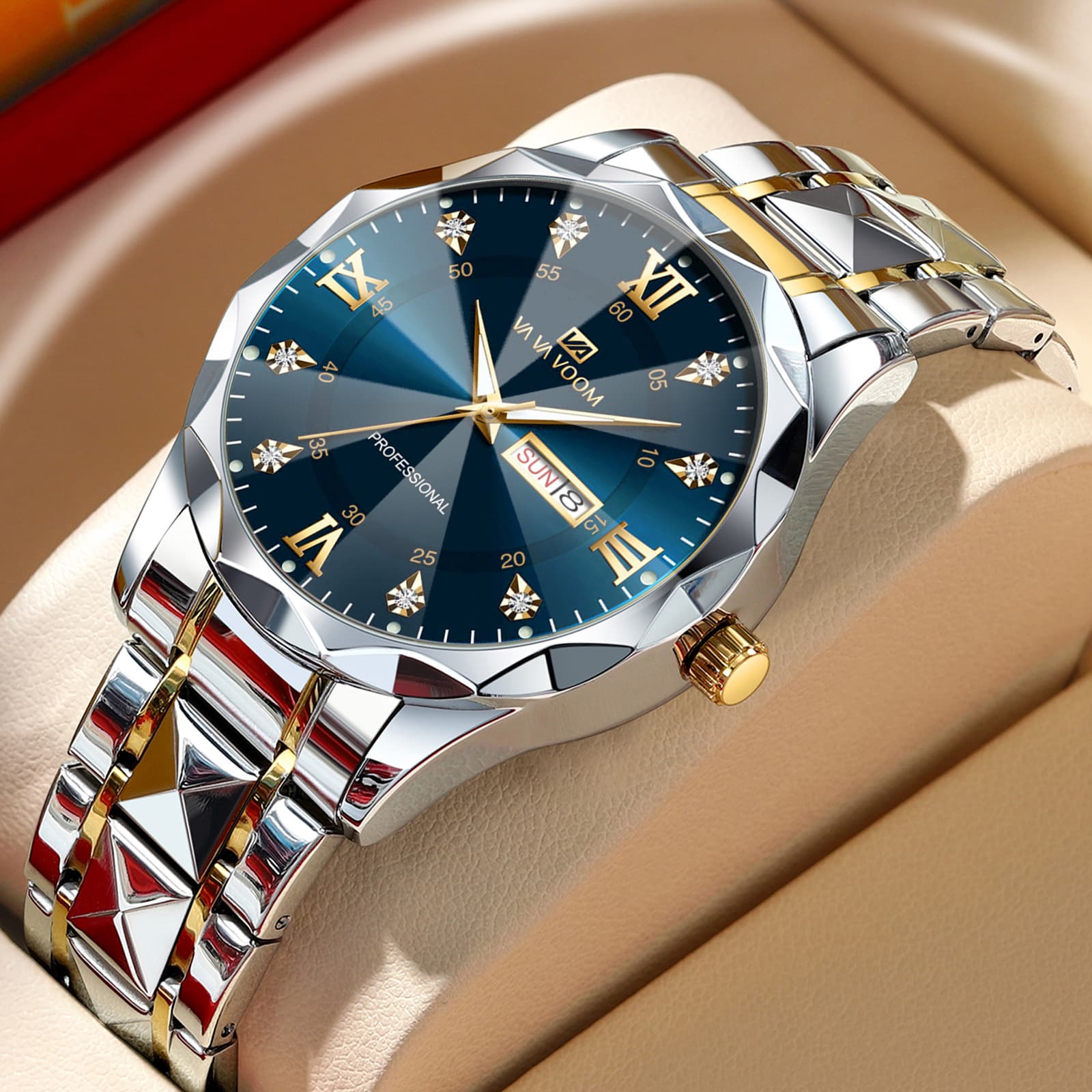 VAVA VOOM Waterproof and Fashionable Diamond Design Business Men's Watch