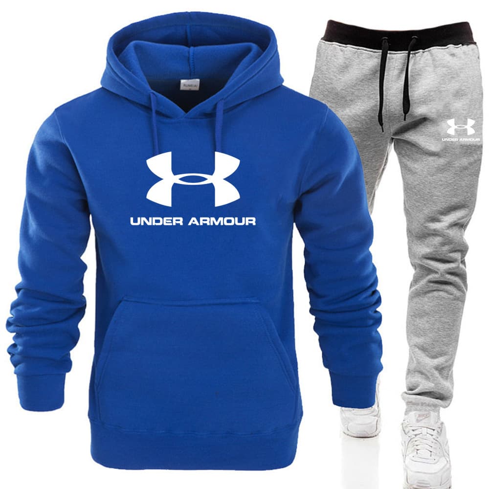Pull à capuche pour hommes + pantalon costume automne et hiver en peluche impression chaude costume décontracté sweat costume