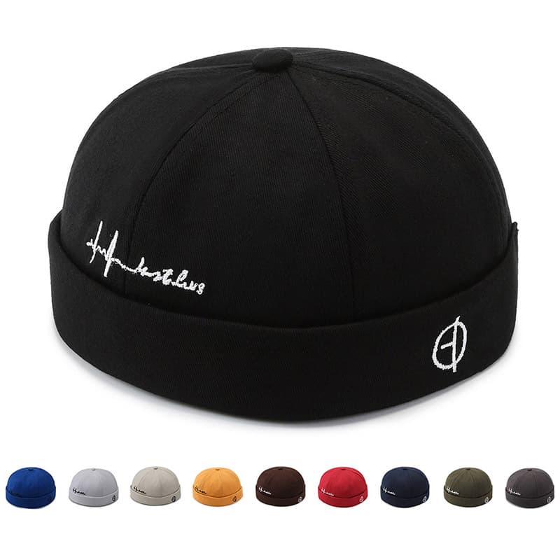 New Style Hat Men's Trendy Korean Version Of The Spring And Autumn Landlord Hat Melon Skin Hat Women's No Brim Hat Hip Hop Retro Sailor Hat Trendy