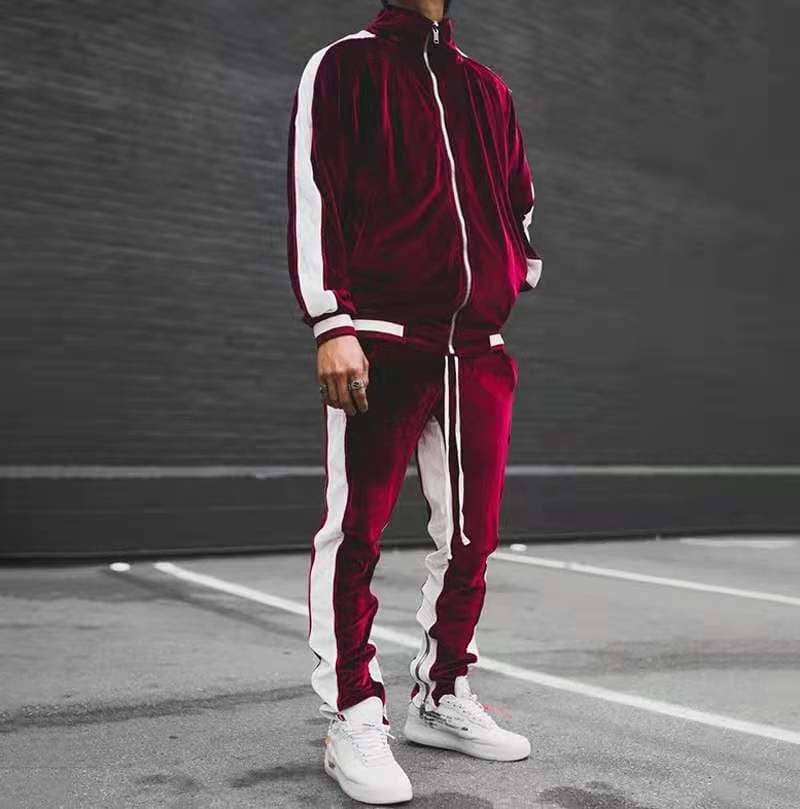 Spring Autumn M's Veet Set Sport Suit Male Plus Velour Thick Hoodies+ Pants Warm Sweatshirt Sportswear Tracksuit for