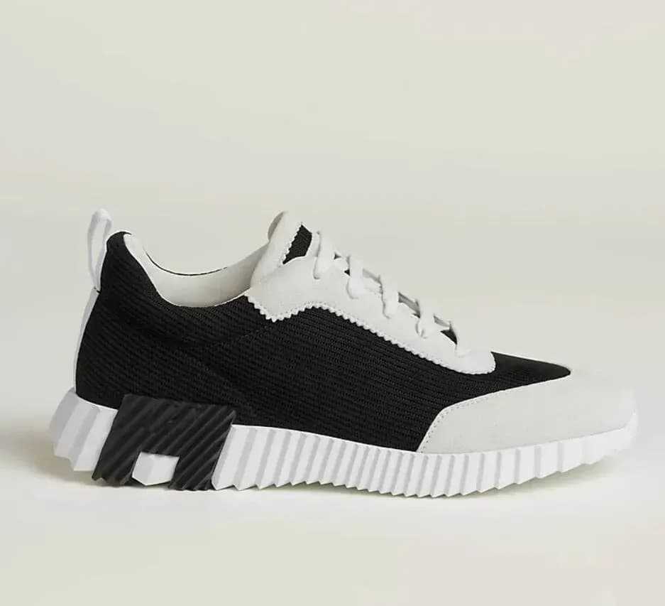 Baskets montantes de marque H pour homme, style décontracté, en cuir et mesh, à lacets, style running.