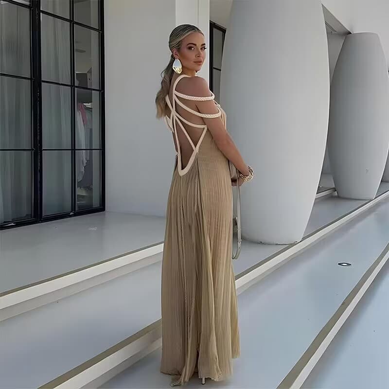 Women's Clothing Spring New Women's Rope Strapless Sexy Halterneck Loose Vacation Beach Skirt For Women
