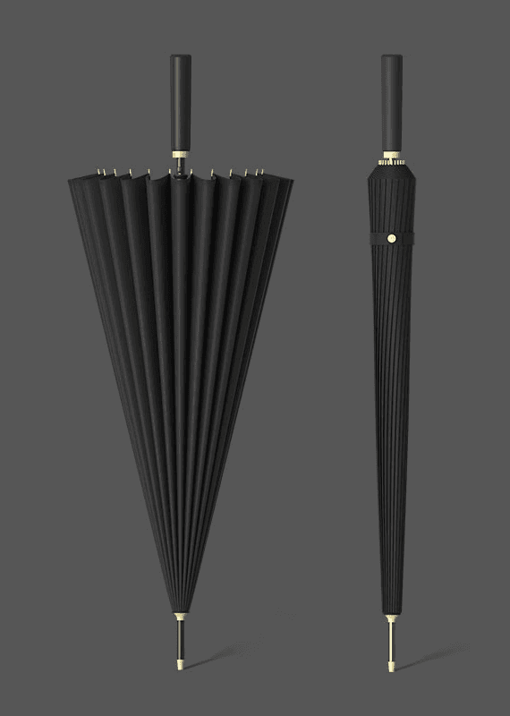 bone Long Large Double Reinforced Storm Resistant Three Person Straight Handle Umbrella