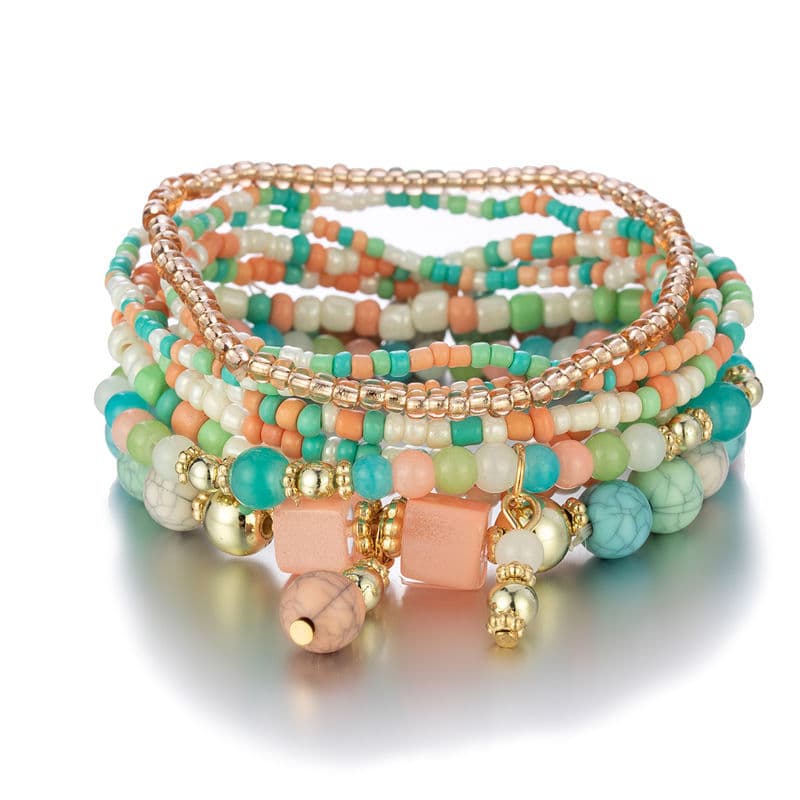 Best selling Bohemian multi-layer Bracelet creative Turquoise Beaded Jewelry Style Bracelet