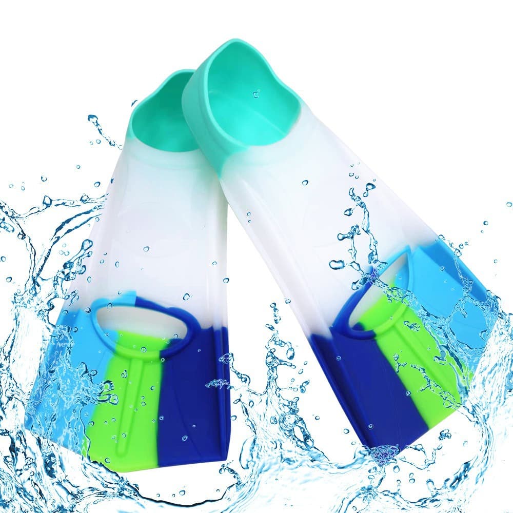 Silicone flippers men and women freestyle frog short flippers Adult children professional swimming snorkeling