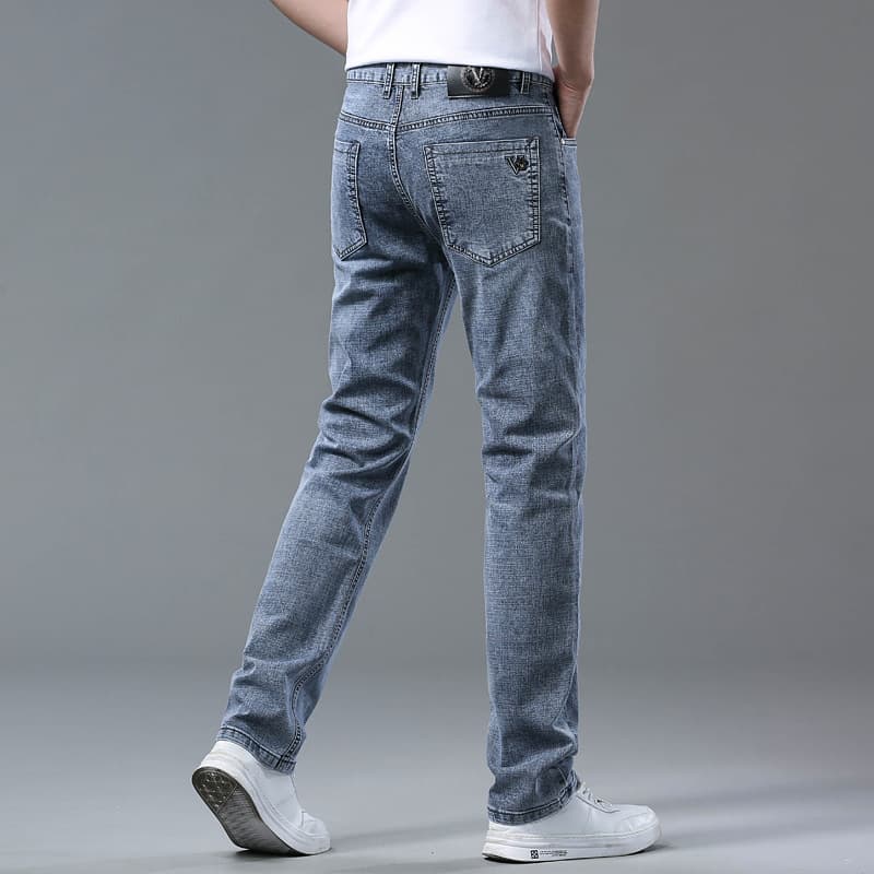 Men's Clothing Autumn And Winter High-end Business Oversized Korean Stretch Slim Fit Jeans Straight Tube Loose Casual