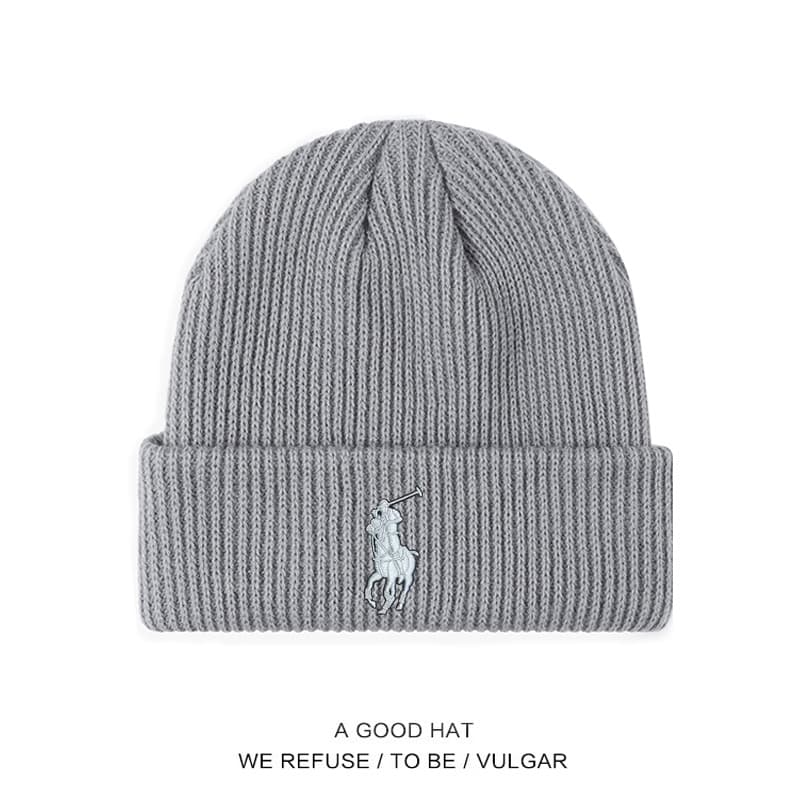 Bonnets en maille Polo pour hommes et femmes, bonnets d'automne et d'hiver, chapeaux chauds et protecteurs contre le froid, chapeaux simples et élé