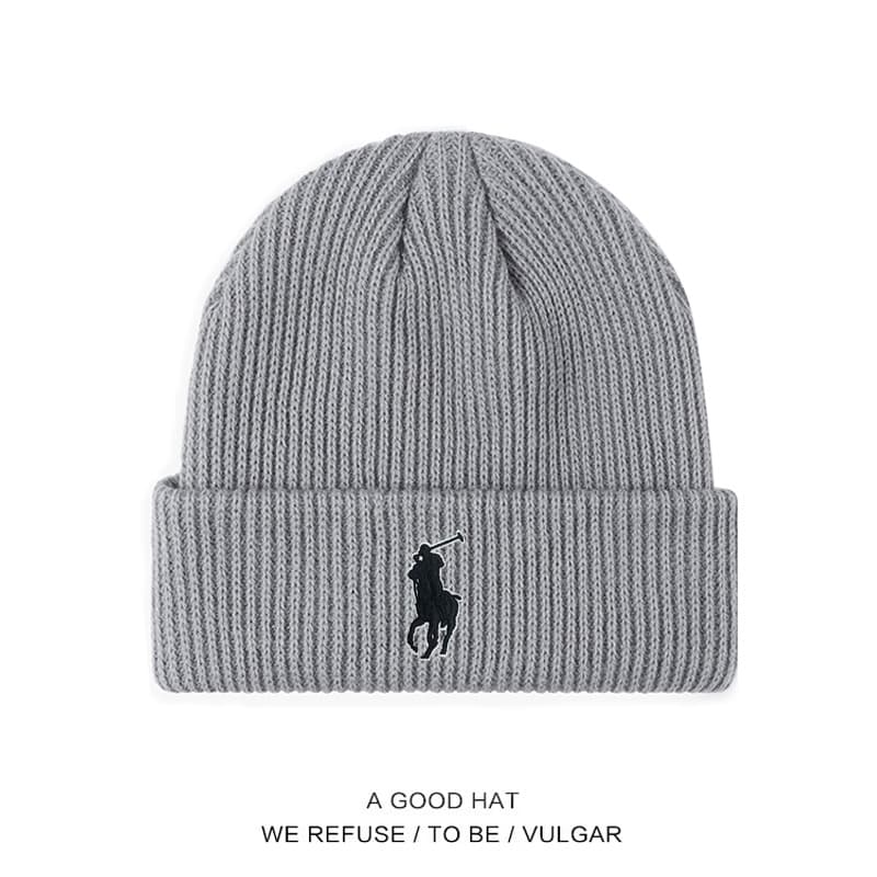 Bonnets en maille Polo pour hommes et femmes, bonnets d'automne et d'hiver, chapeaux chauds et protecteurs contre le froid, chapeaux simples et élé