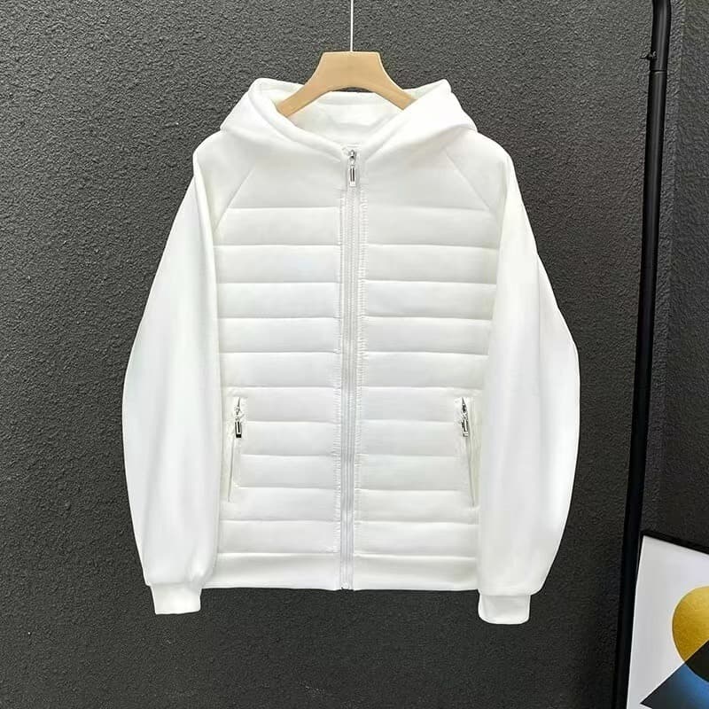 Trendy Couple's Winter Jacket - Unisex Oversized Hooded Coat With Color Block Design, Warm & Stylish For Daily Wear