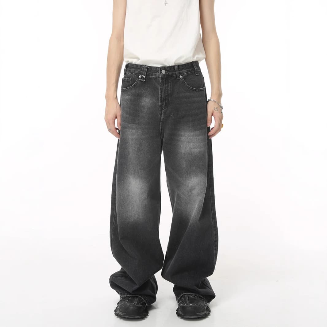 Men's Clothing Summer New Retro Wide Leg Mopping Loose Ins Jeans