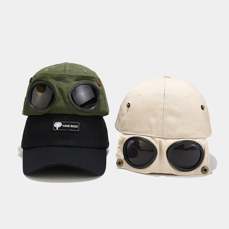 Korean version of hip-hop glasses, baseball men's and women's sunglasses, pilot protective hat, fashionable, breathable,