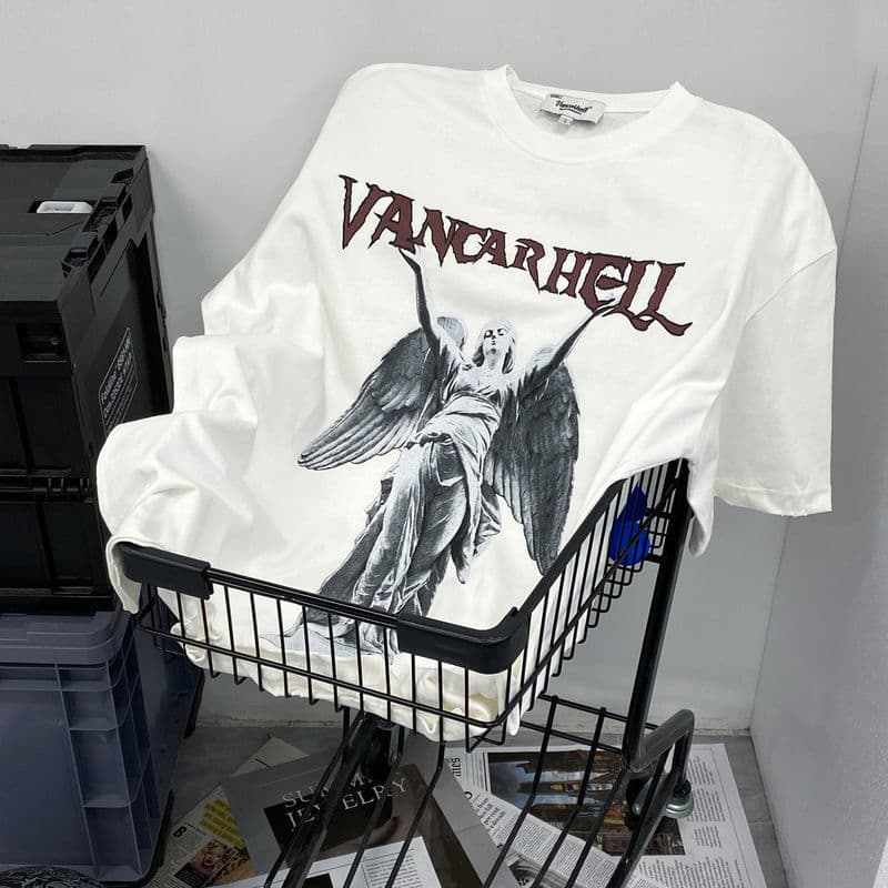 Men's clothing Short-sleeved T-shirt for boys retro design high street hiphop couple tops brand summer