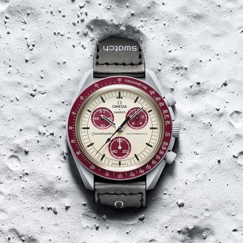 Montre de mode pour hommes Moonwatch Swatch Sport tendance chronographe à quartz bracelet en nylon
