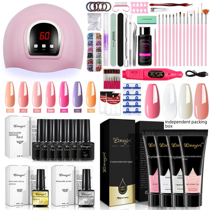Nail Extension Gel Kit With UV Nail Polish For Professional Manicure