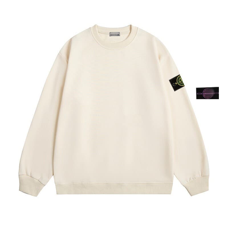Pull Stone Ne à col rond et velours, sweat-shirt basique uni à manches longues, style automne-hiver, polyvalent, pour hommes et femmes.