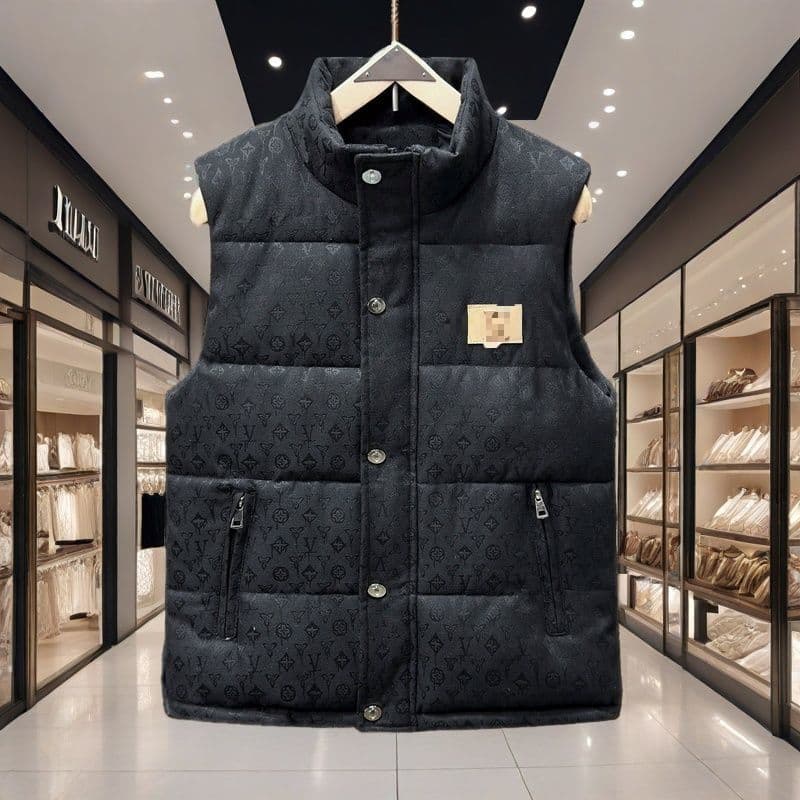 Veste sans manches courte en coton pour jeunes, nouvelle mode décontractée, col montant, coupe ajustée, hiver 2024