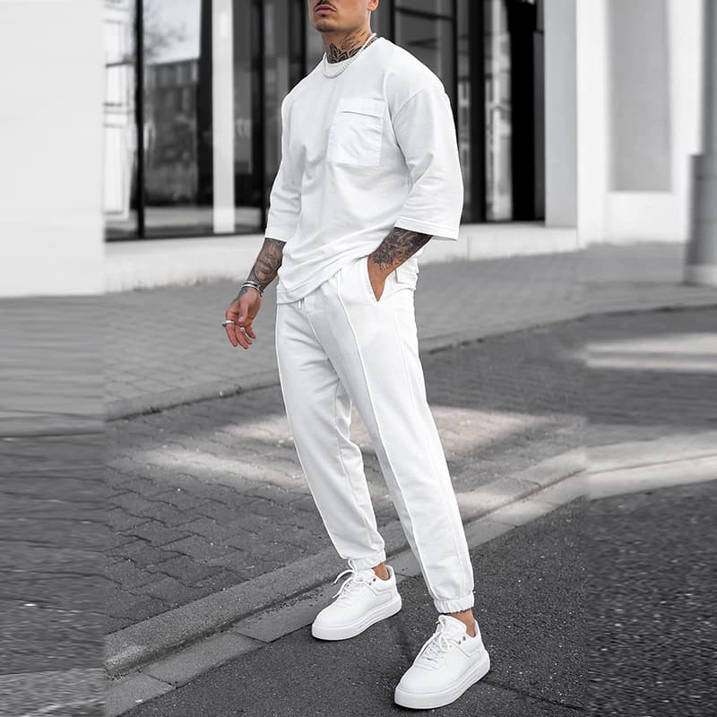 Men's Clothing Sports Suit Men Street Trend Casual Printed Short Sleeve Pants Casual Two piece Suit