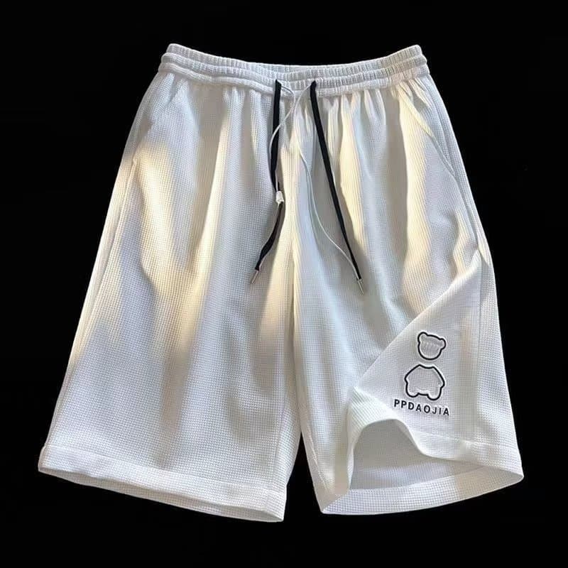 Men's Clothing Source Manufacturer Bear 56 Point Shorts Men's Loose Wide-leg Summer Trendy Brand Waffle Casual Sports Basketball Mid