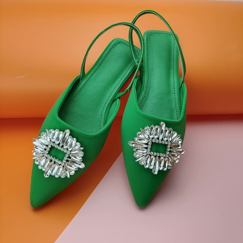 large size sandals two wear sunflower diamond buckle toe flat sandals ladies shoes