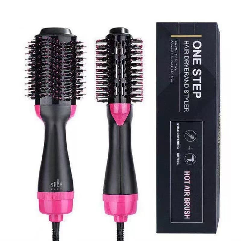 Professional 2-in-1 Hot Air Styler & Blow Dry Brush – 1000W Powerful Styling Tool For Straight & Curly Hair, 3 Heat Settings, Fast 5-Minute Styling