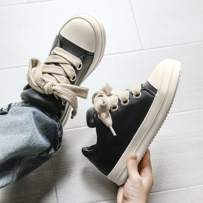 Men's Shoes Casual Leather Shoes High Street Style Niche Replacement Gear Bottom Fatigue Ding Bread X167