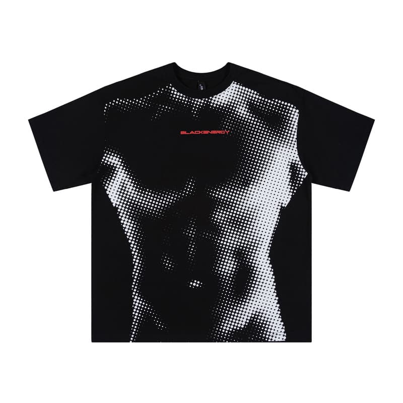 Men's Streetwear Graphic Muscle Print T-Shirt - Oversized Hip-Hop Tee With Creative Design | Cotton Comfort Fit For Casual Wear