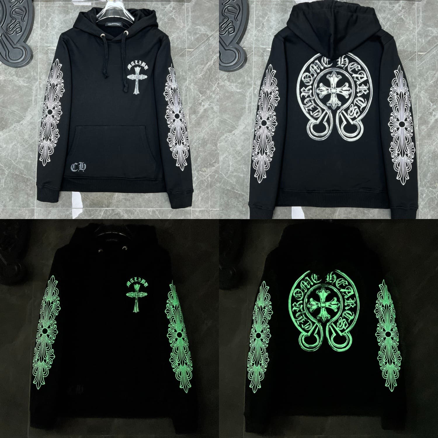 Sweat à capuche Chrome Hearts Cross, version correcte 25ss, polyvalent et tendance, vente en gros