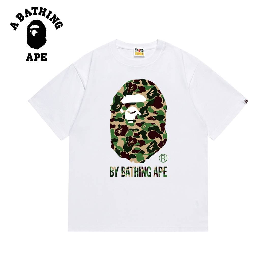 A BATHING APE BAPE-Camouflage Ape Head Letter Pattern Men And Women Short Sleeved T-shirt
