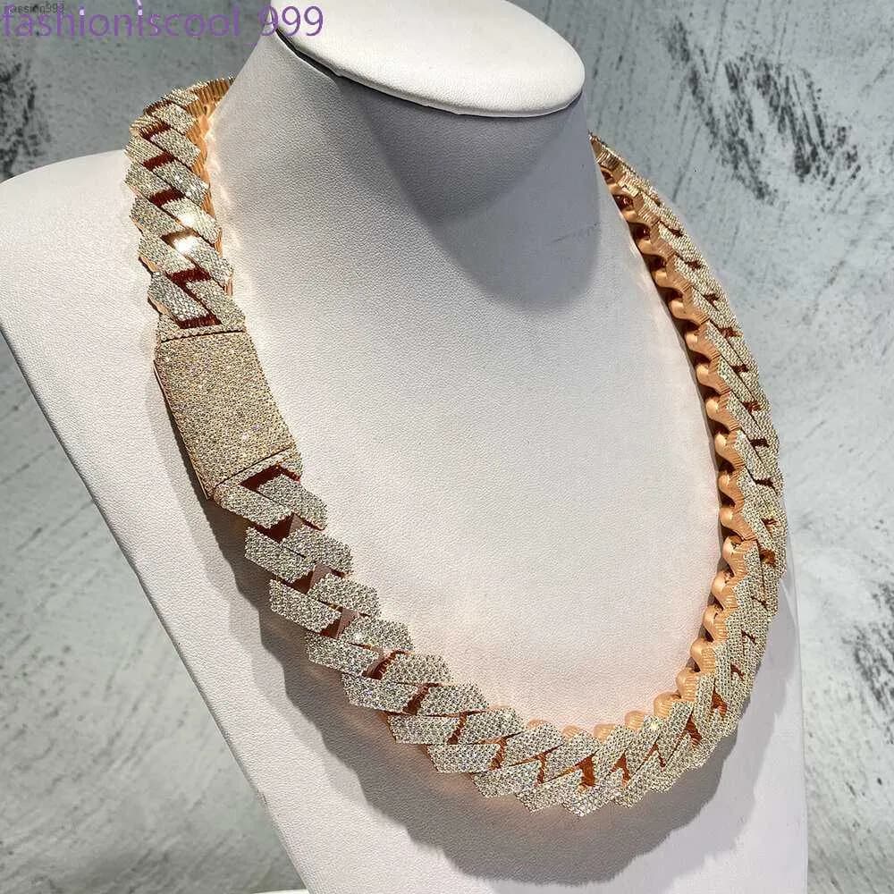 Pendant Necklaces Kibo Custom Hip Hop Necklace Jewelry Vvs Sterling Sier Def 20mm Diamond Moissanite 14k Rose Plated