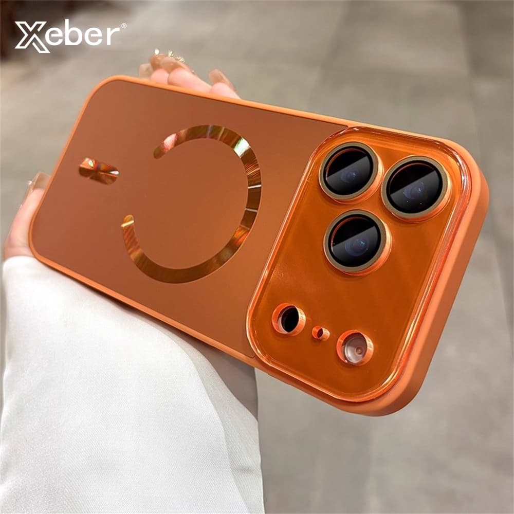 Laser Large Window Camera Matte Glass Protect Case For Iphone 17 16 15 14 13 Pro Max Magnetic Wireless Charge
