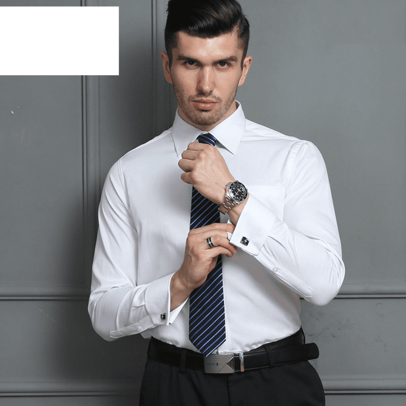 Men's Loose Large Size French Cufflinks Shirt Long Sleeve Autumn