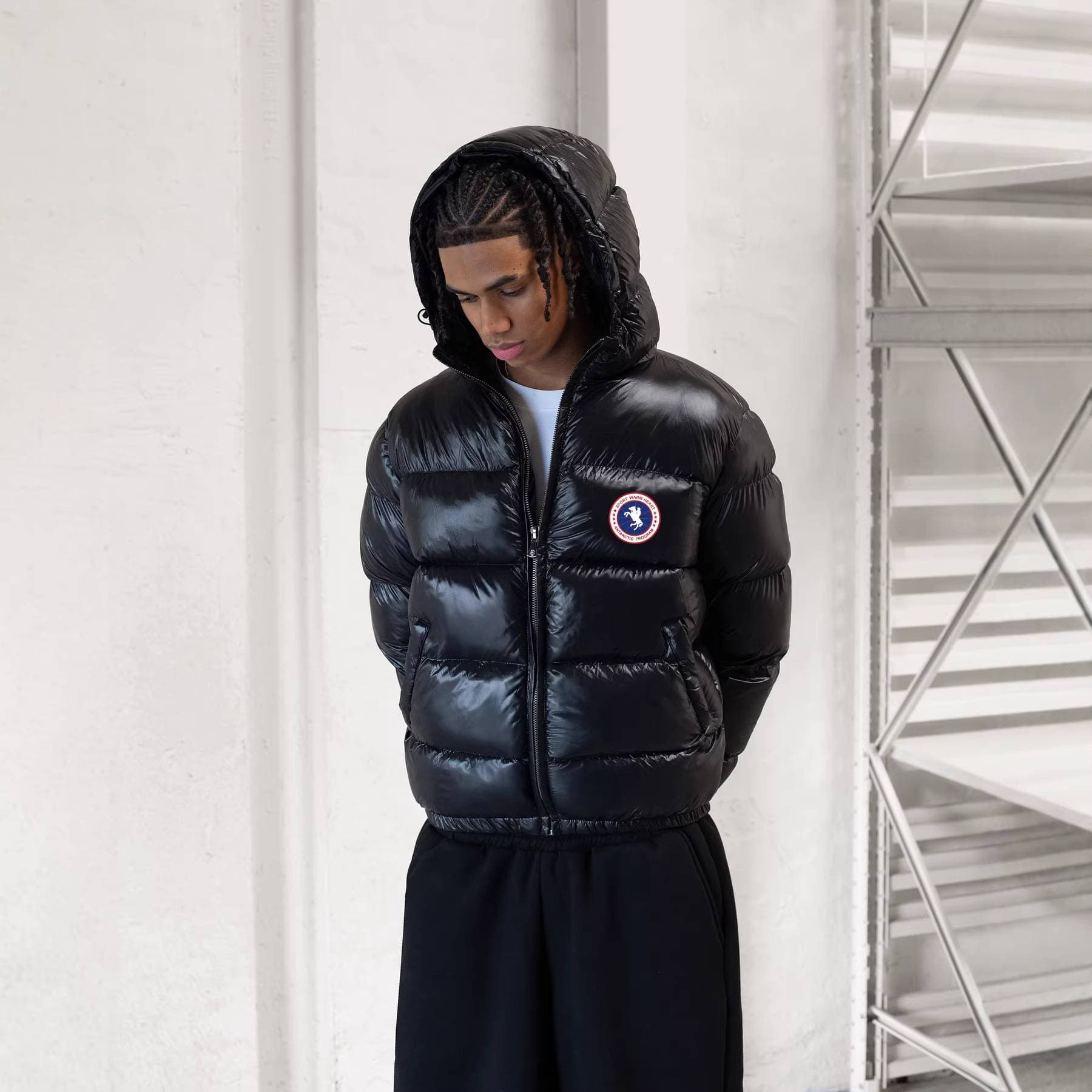 Men's Clothing Plush Brim Autumn And Winter Hooded Zipper Jacket Top