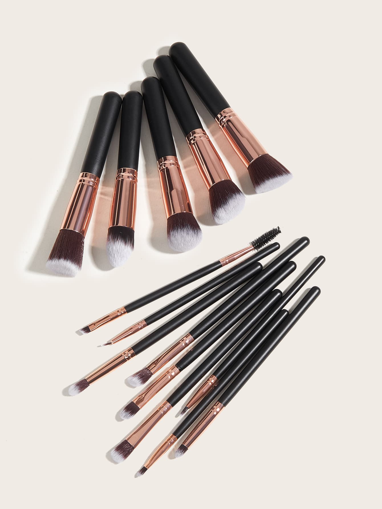 14 pcs black makeup brush set, high quality, five big and five small including foundation brush, double-ended brush FINDCOLOR
