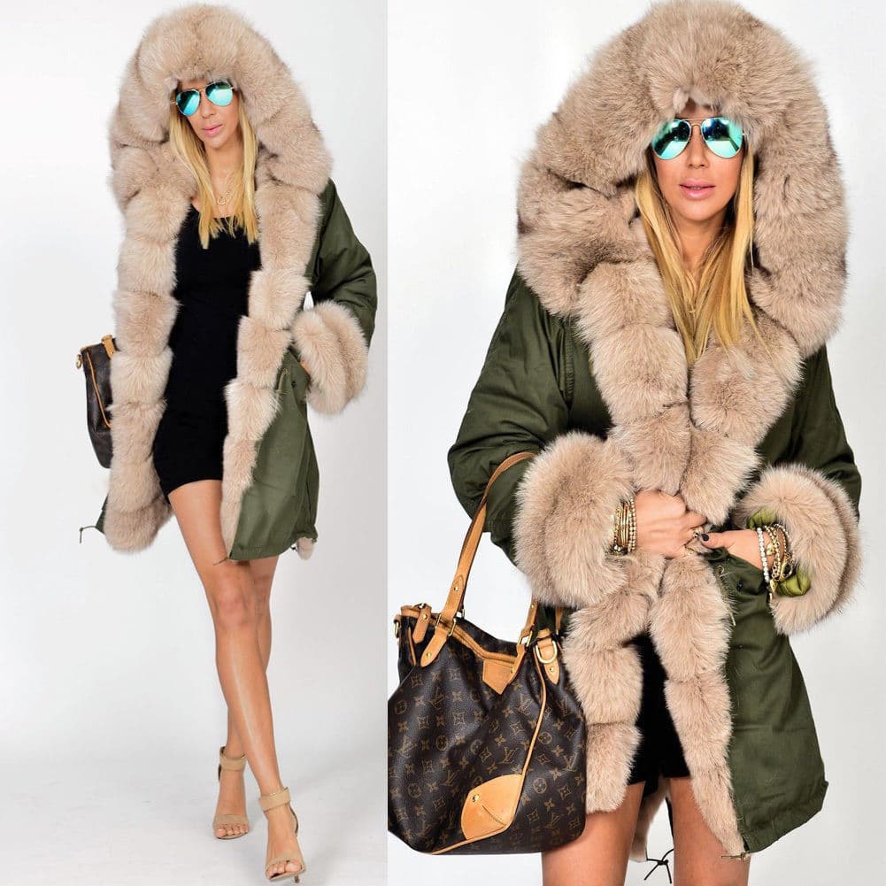 Autumn and winter hot selling slim fit warm women's jacket mid-length hooded imitation wool cotton coat