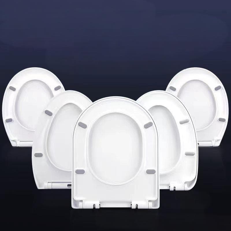 Heavy-Duty UF Resin Toilet Seat Cover - Universal Square Slow-Close Commode Lid With Rustproof Hinges Thick Bathroom Toilet Seat