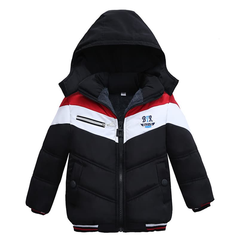 Kid's Clothing Children's Clothing Children's Cotton-padded Winter Boys' Hooded Plush Cotton Jacket Trendy Children's Winter Clothing