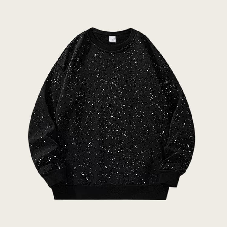 Men's Clothing ​Unisex Cotton Blend Hoodie With Starry Print - Relaxed Fit, Long Sleeve, Casual Streetwear For Men & Women​