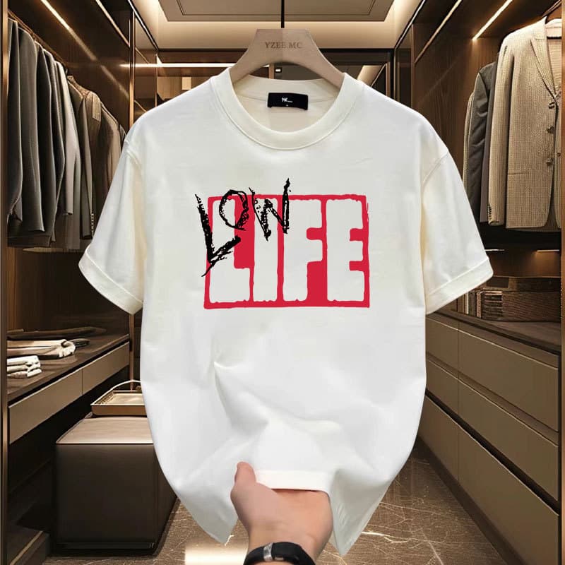 Men's Clothing 2024 new version of brand youth summer heavy cotton short-sleeved T-shirt men and women cartoon print casual tops