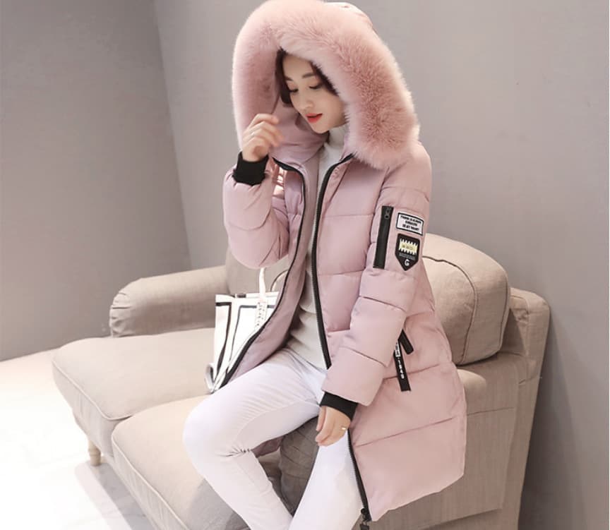 Veste d'hiver coréenne cintrée et chaude pour femme, matelassée en coton, manteau long grande taille pour femme