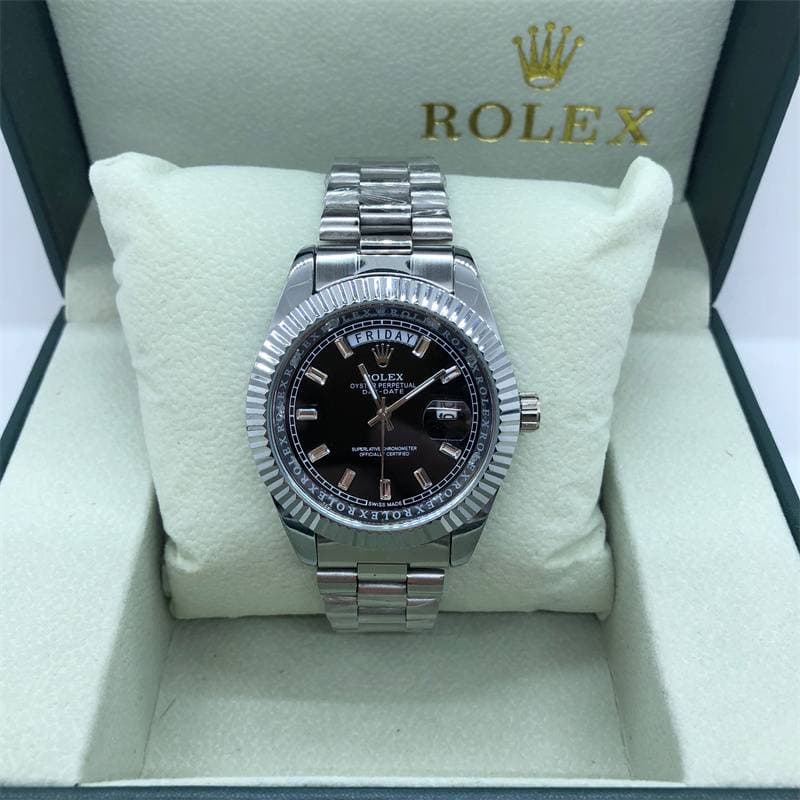 Montre à quartz classique pour homme, double calendrier, cadran diamanté, bracelet en acier à 3 perles