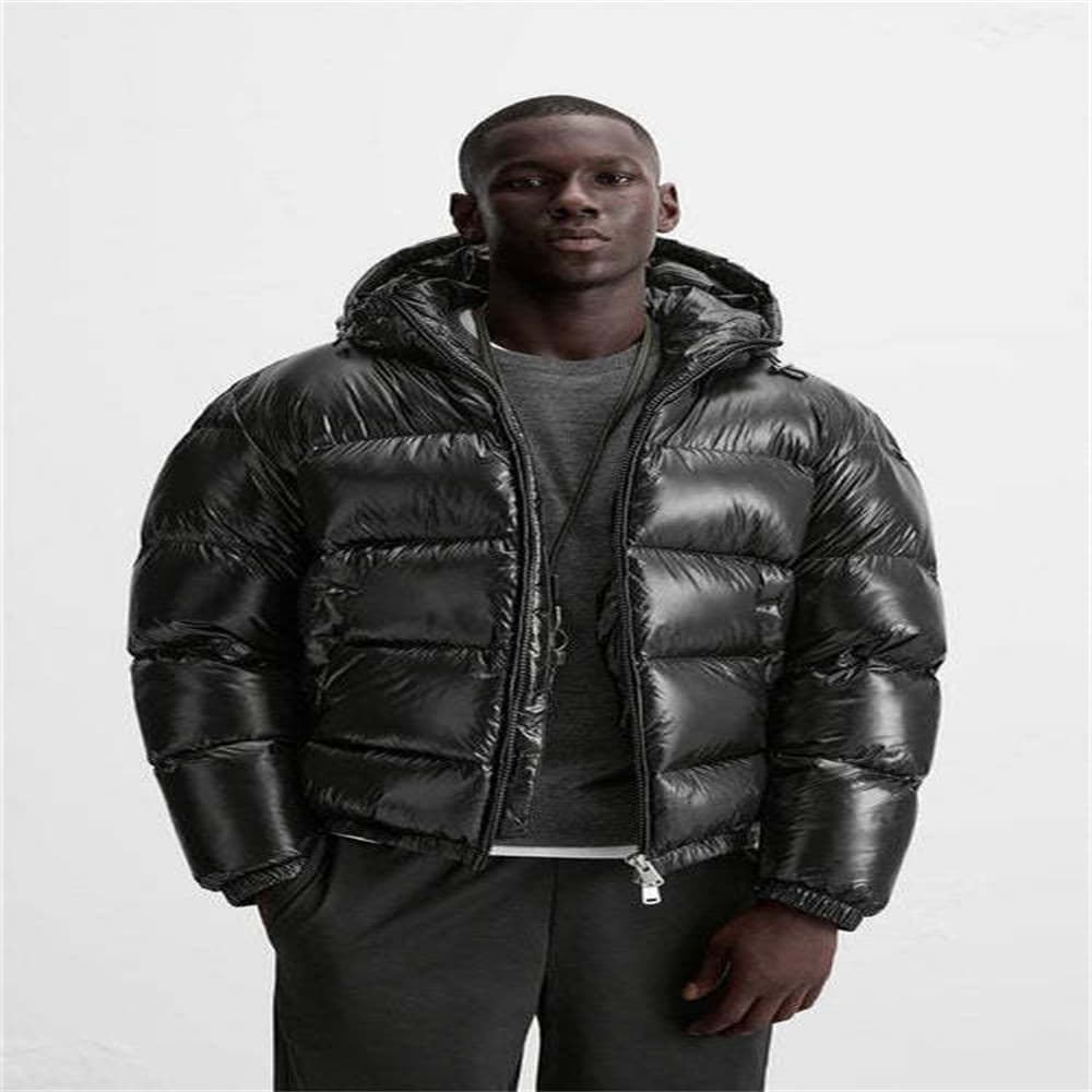 2026 Winter European-USA Fashion Wintercoat Youth/Men Pure Color Long Sleeve Loose Zipper Hooded Cotton-Padded Jacket XS-3XL