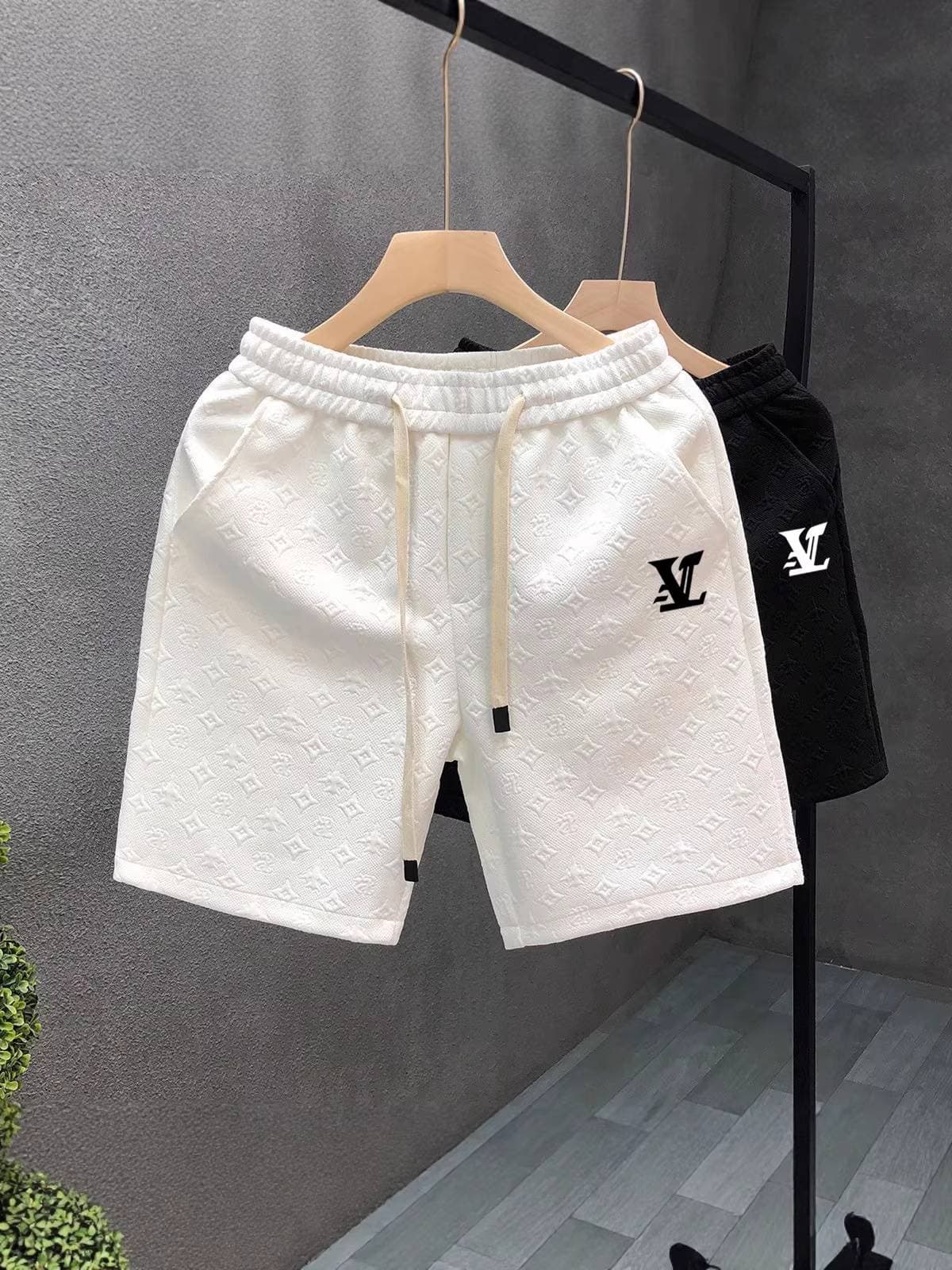 Short noir décontracté hip-hop pour homme, coupe ample, jambes droites, taille mi-haute, cordon de serrage élastique, idéal pour le printemps et