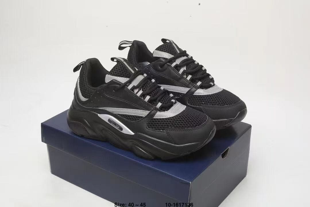 Chaussures basses de sport et de loisirs B22 en cuir et maille avec bride à logo pour homme