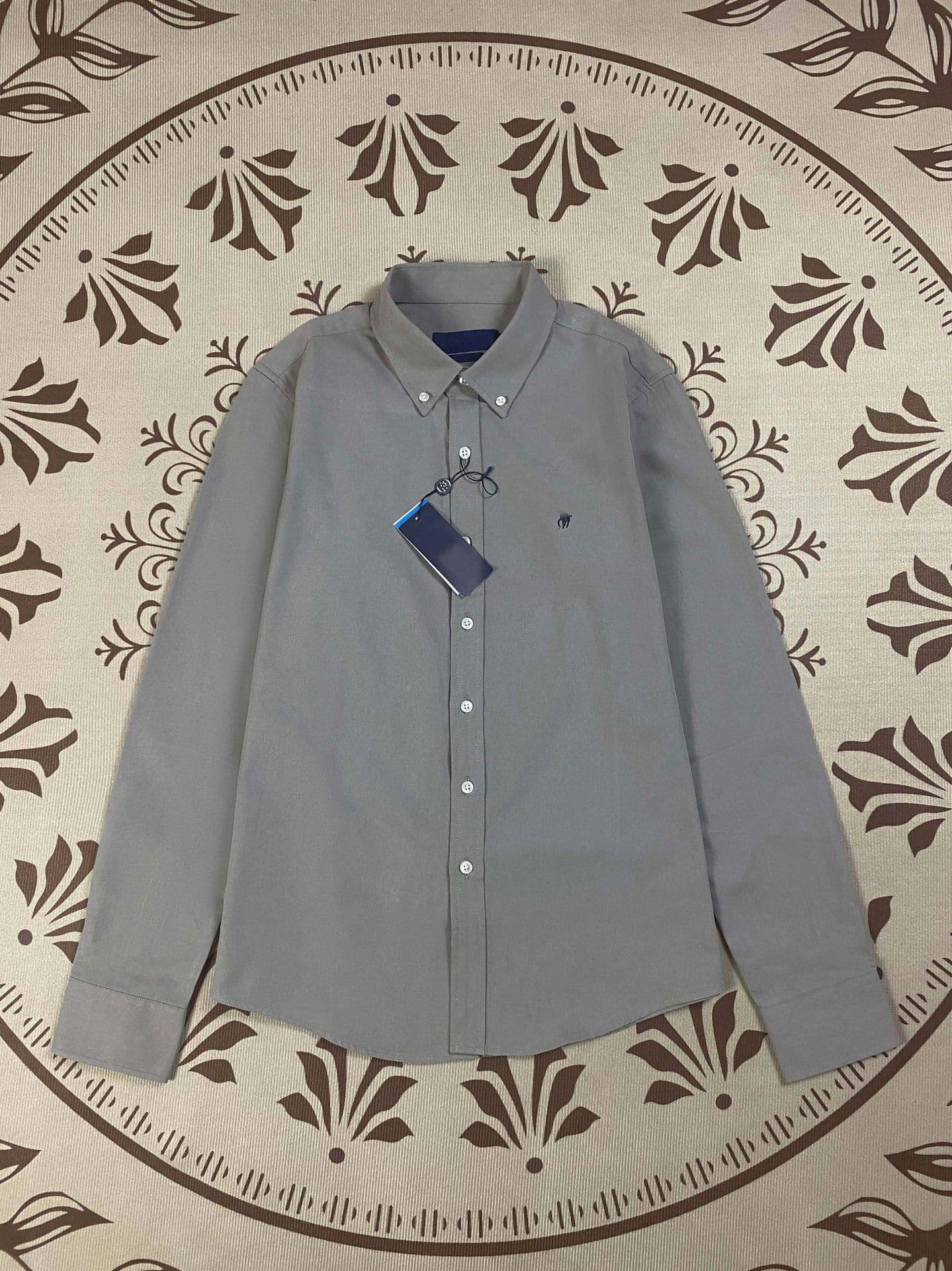 Chemise classique décontractée à manches longues 100 % coton