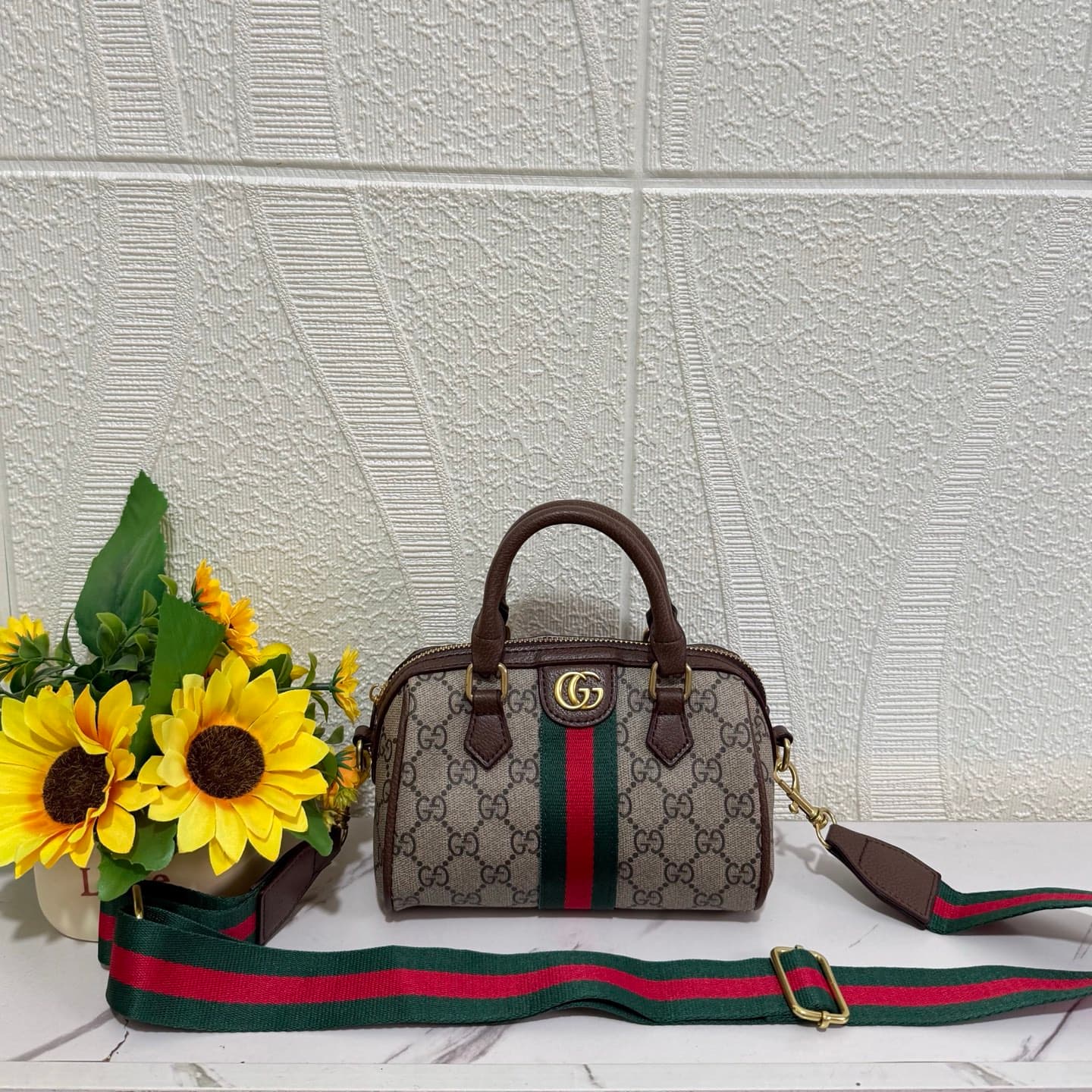 Sac Boston Gucci petit modèle, sac oreiller, sac à main femme de haute qualité, sac bandoulière large