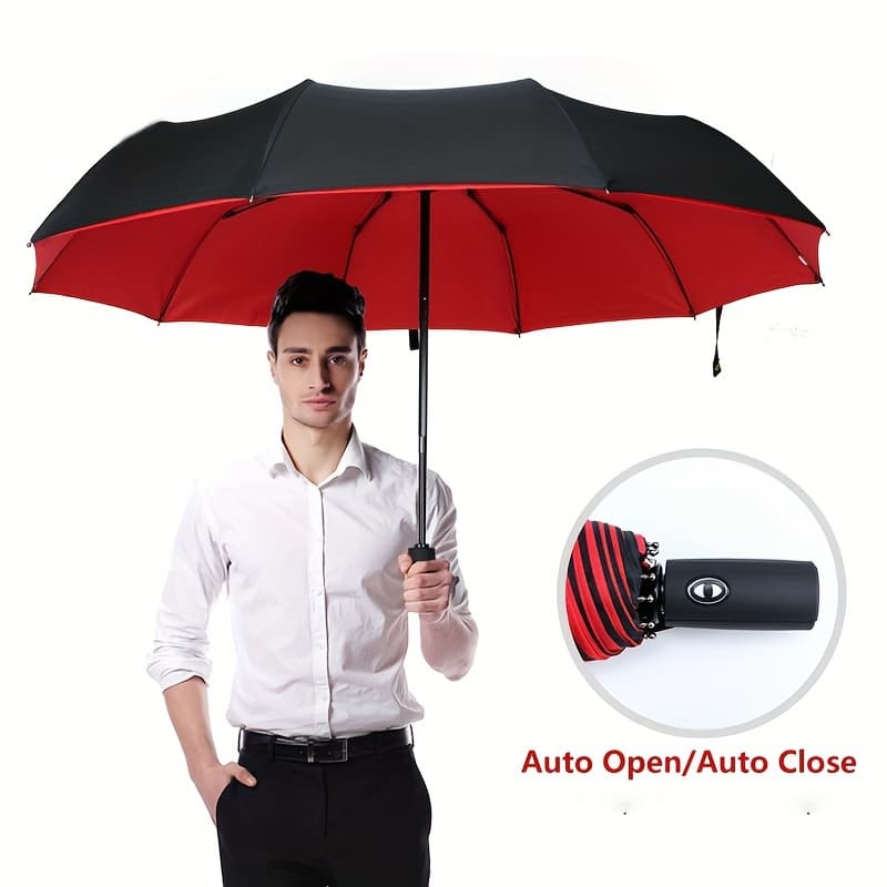 Automatic 10 Ribs Waterproof Compact Folding Umreblla, Lightweight Portable Casual Umreblla, Ideal Gifts For Friends
