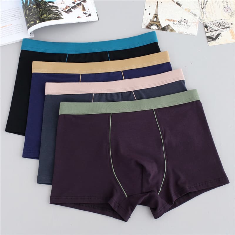 Men's Underwear Loose Breathable Boxer Briefs Fat Guy Plus Size Medium High Waist Pure Cotton Red Youth Boxer Briefs