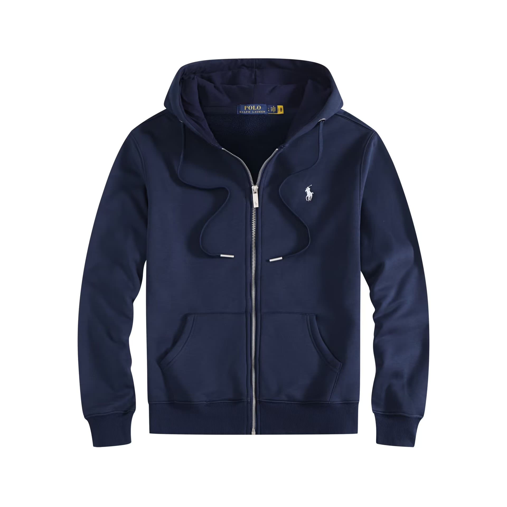 Cardigan à capuche en polaire doublée pour poney, veste polo ample brodée avec fermeture éclair, grande taille, automne-hiver